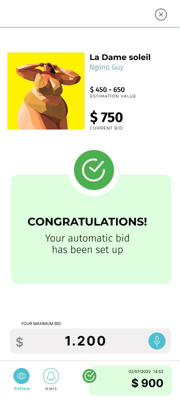 Congratulations screen Mockups 3